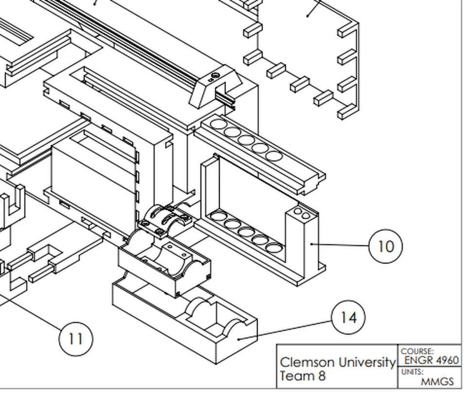 CAD design of the vibration holder